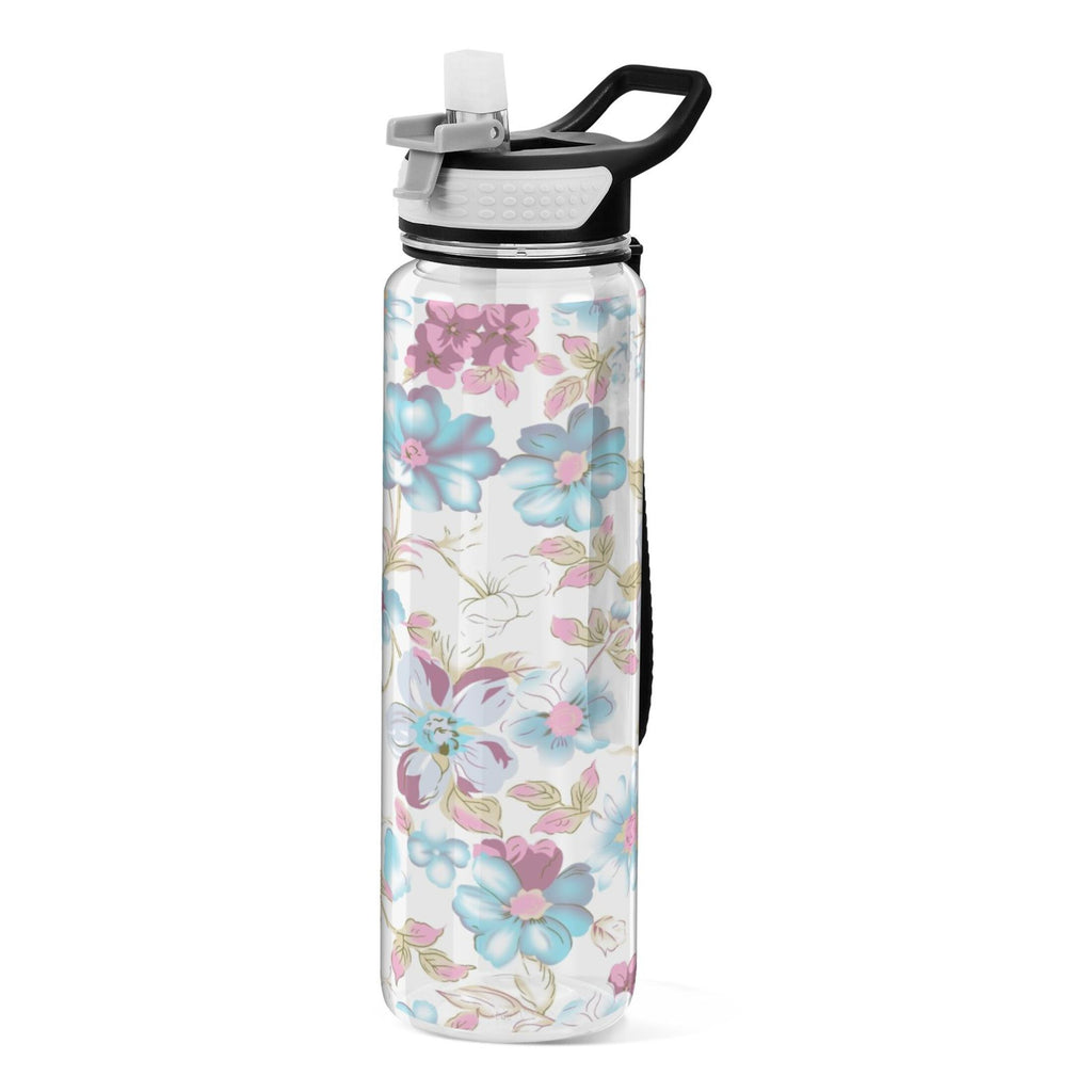 Blue Colorful Flowers 32oz Tritan Leakproof Sports Bottle U3858