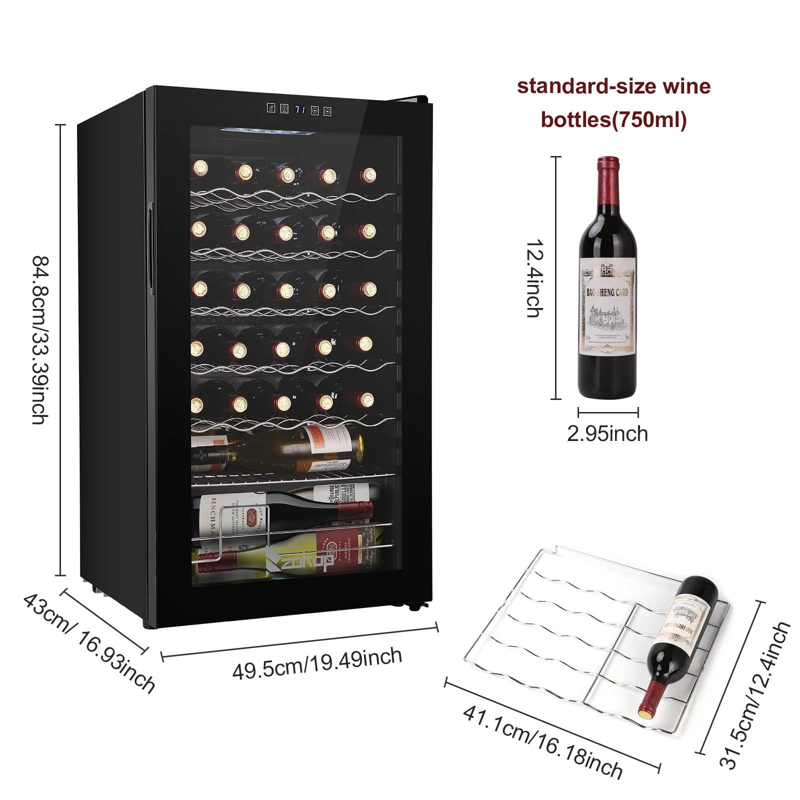 Black 34 Bottle Electronic Wine Cabinet X803