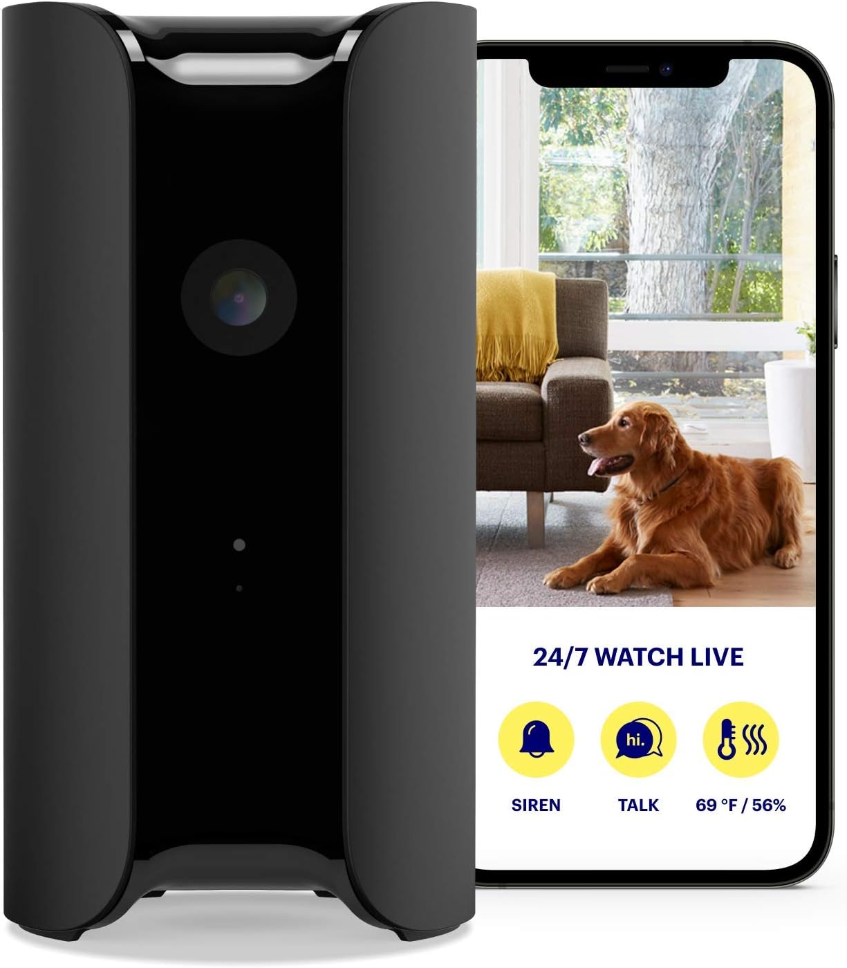 Indoor 1080p HD Security Camera with Built-in Siren and Climate Monitor - Black, single Z8601