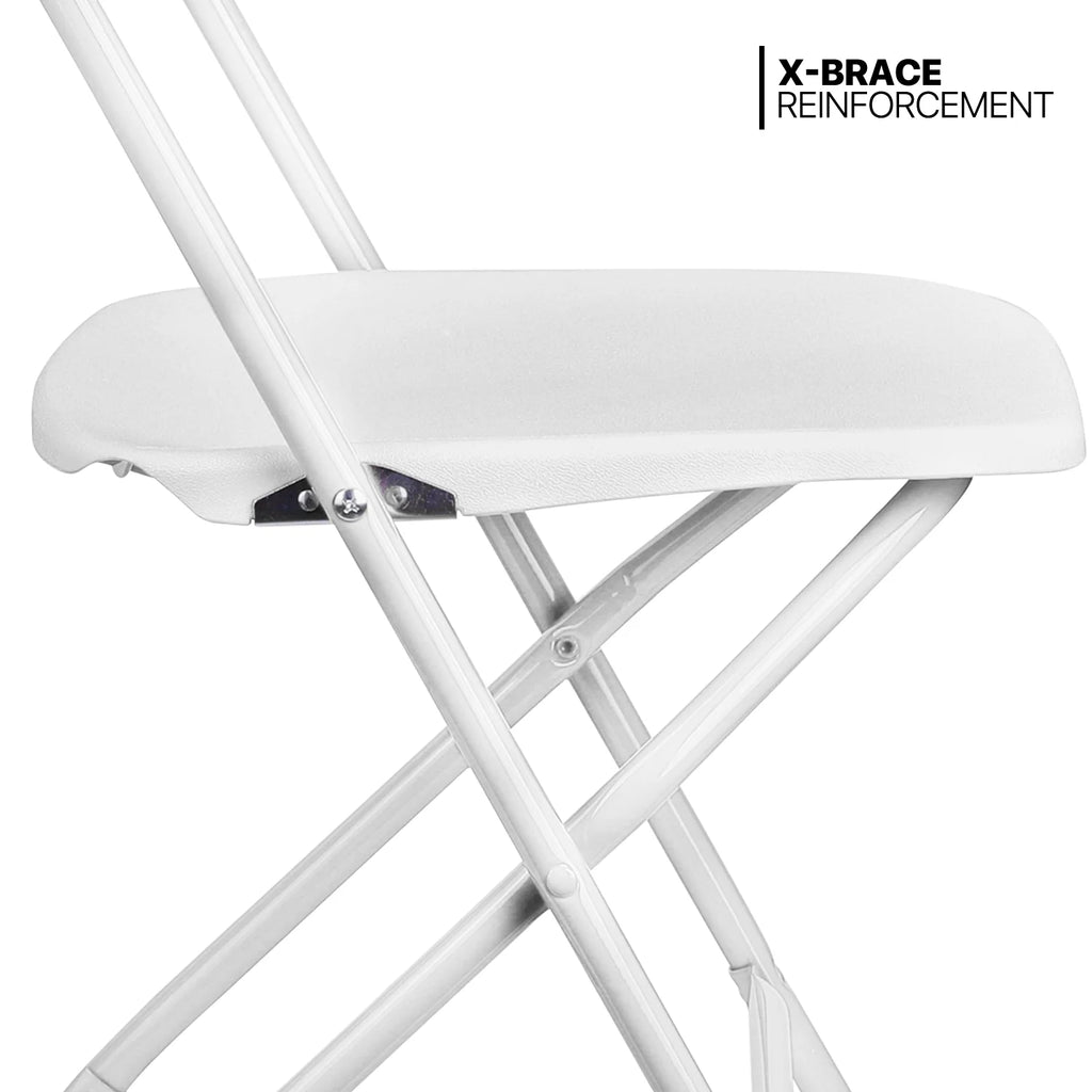 11-Piece White Folding Dining Table and Chairs Set G8323