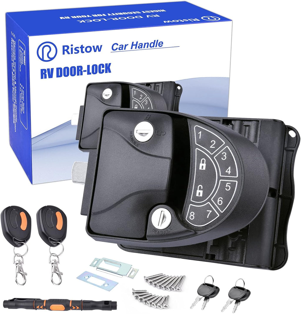 RV Keyless Entry Door Lock with Backlit Keypad and 2 Key Fobs H909537