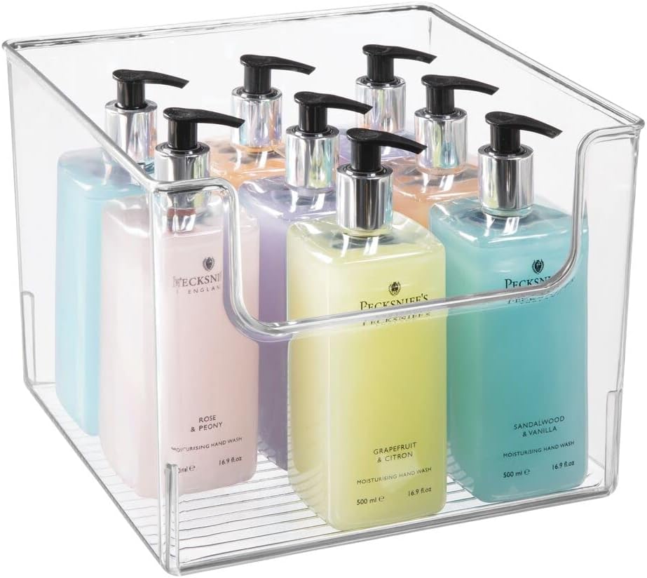 Clear Plastic Open Front Storage Organizer Basket Bin, 8 Pack B513