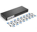 16 Port Cat5 KVM Switch with 16 Packs VGA CAT5e Dongle X4041