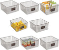 Metal Wire Food Organizer Storage Baskets with Label Slot, 8 Pack, Matte Black R192