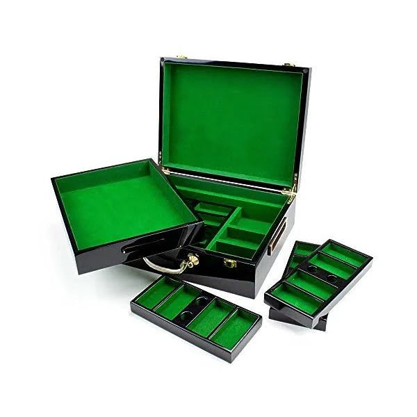 Hi Gloss Wood Poker Chip Case T2039