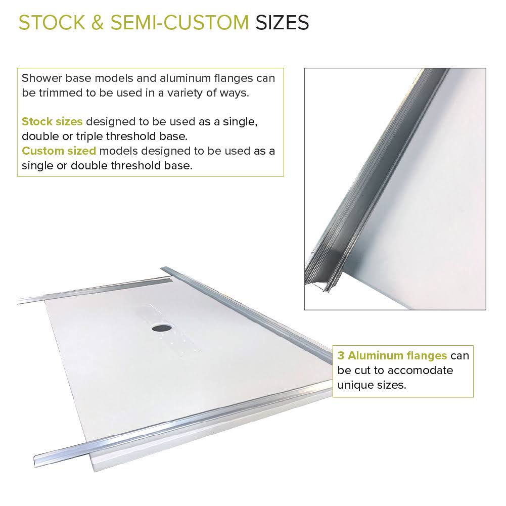 White 63-in Shower Base with Center Drain C932