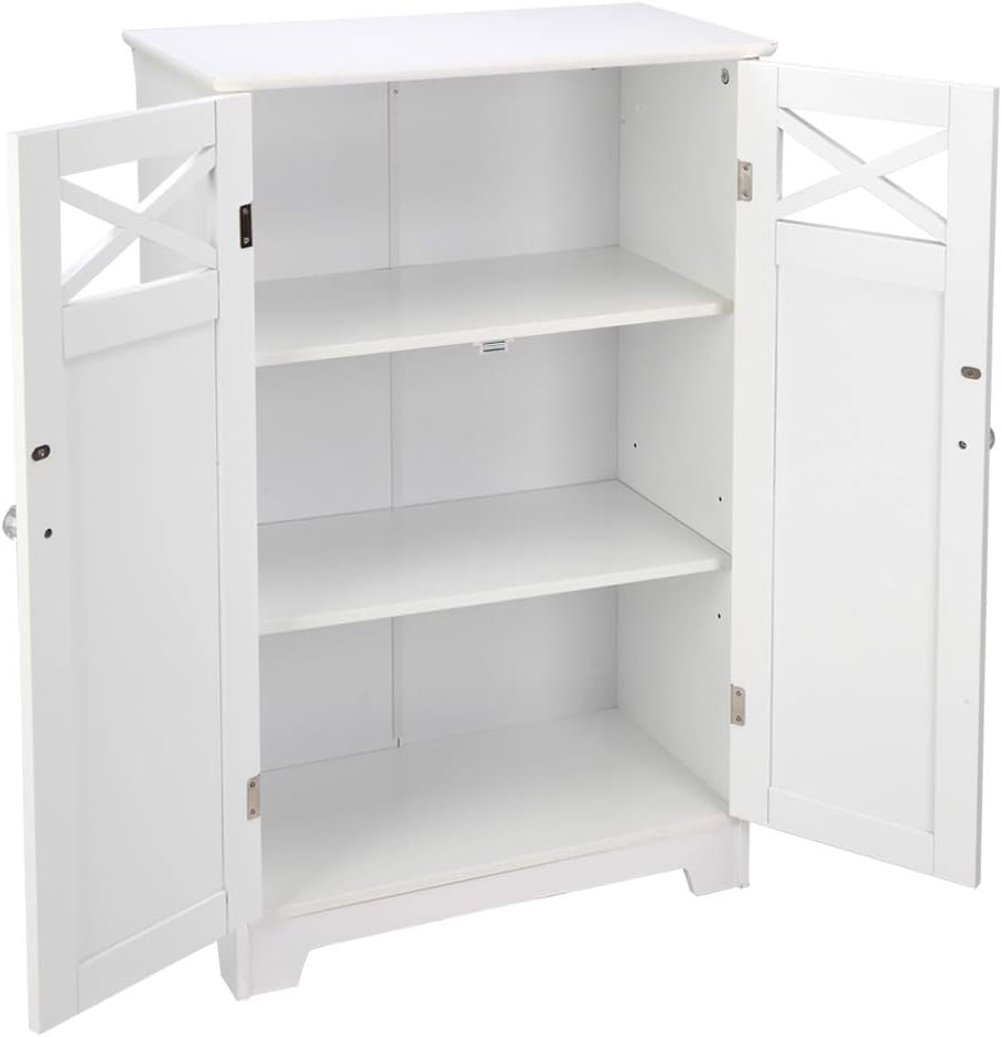 Double Door Bathroom Cabinet White V948