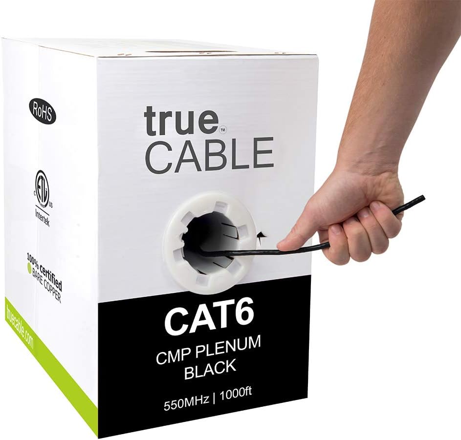 1000ft Yellow 23AWG 4 Pair Solid Bare Copper Bulk Ethernet Cable B469844
