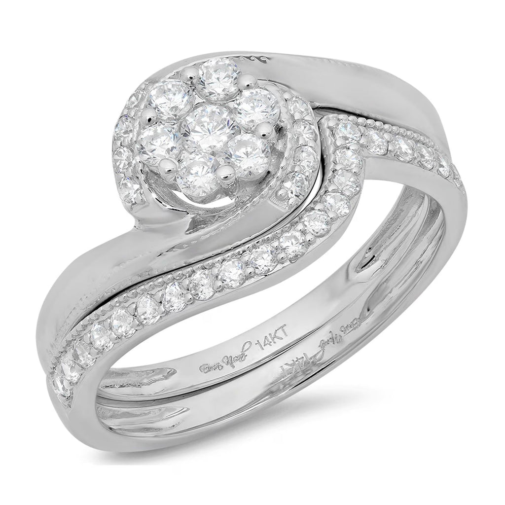 18K White Gold Diamond Engagement Ring A139