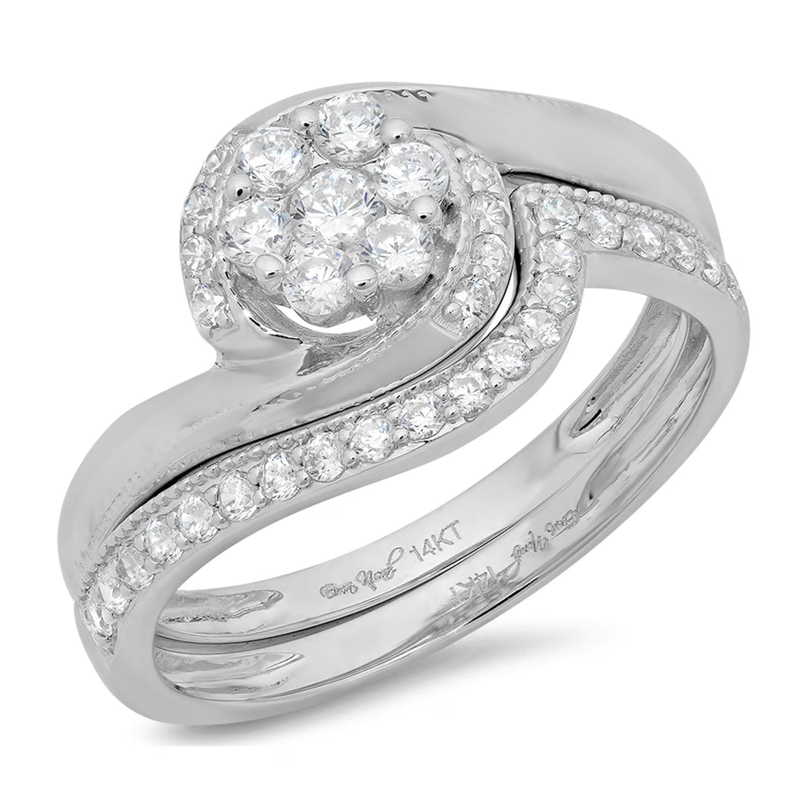 18K White Gold Diamond Engagement Ring A139