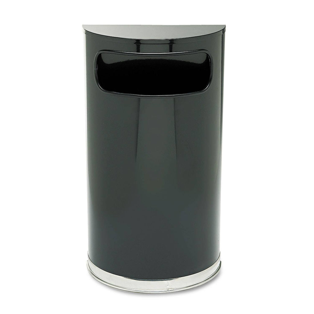 Black Half-Round 9gal Receptacle B186276