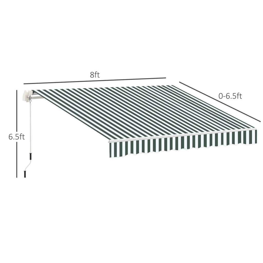 Green White Retractable Patio Awning T883