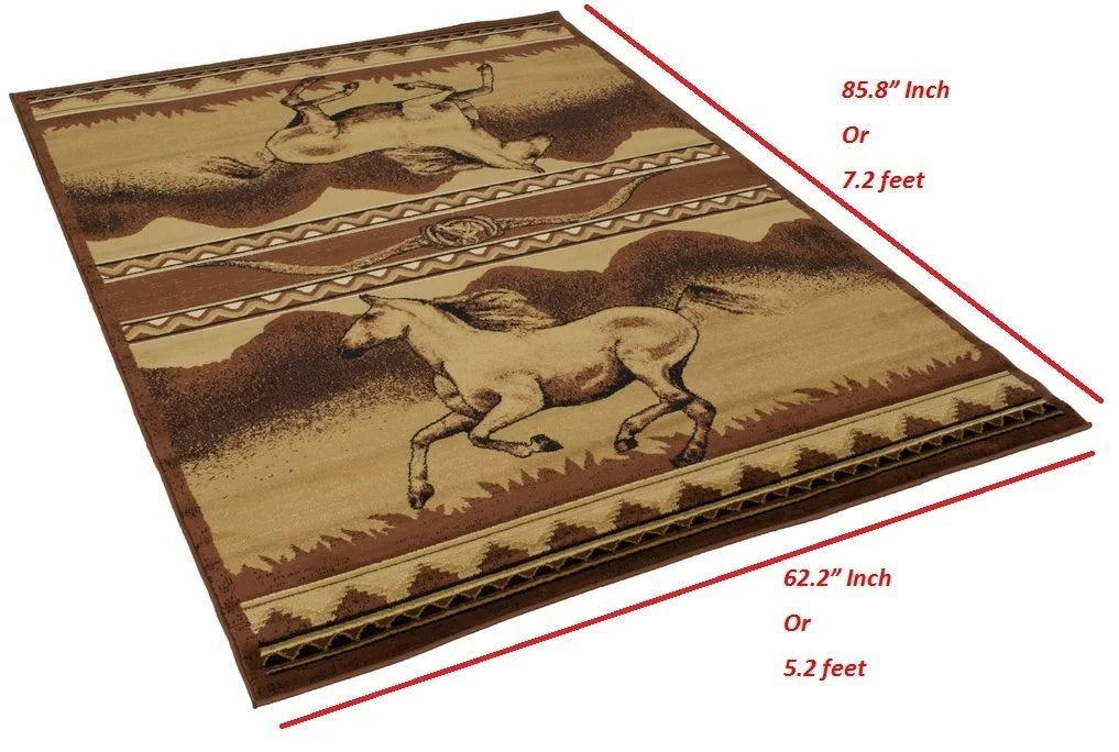 Chocolate/Beige Cabin Area Rug W224872