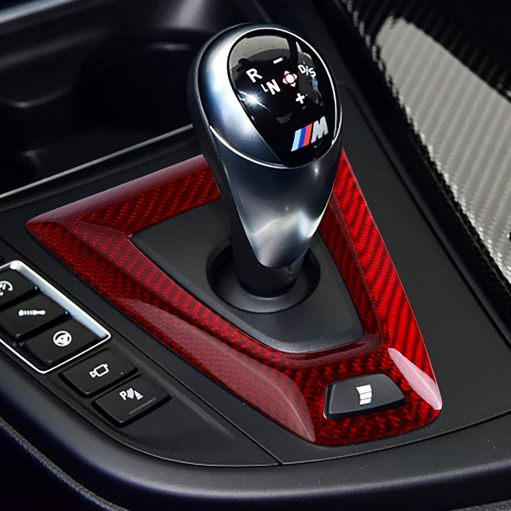 Carbon Fiber Gear Panel Interior Accessories for BMW M3 M4 2014-2018 (Red) G8975