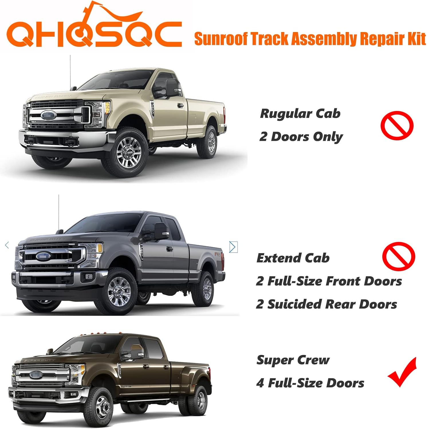 Sunroof Track Assembly Repair Kit Pack of 2 R1579