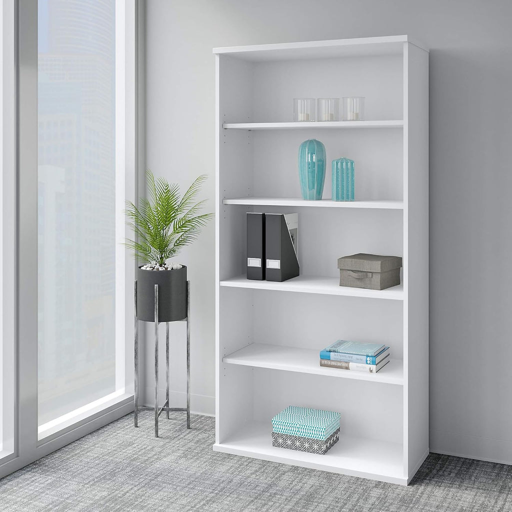 White 5 Shelf Bookcase U86563