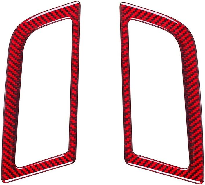 Carbon Fiber Side Air Conditioner Outlet Trim Cover for Ford Mustang 2015-2021 (2PCS Red) X419