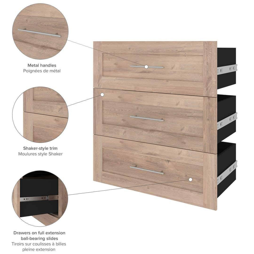 3 Drawer Set for 36W Closet Organizer in Rustic Brown K214263