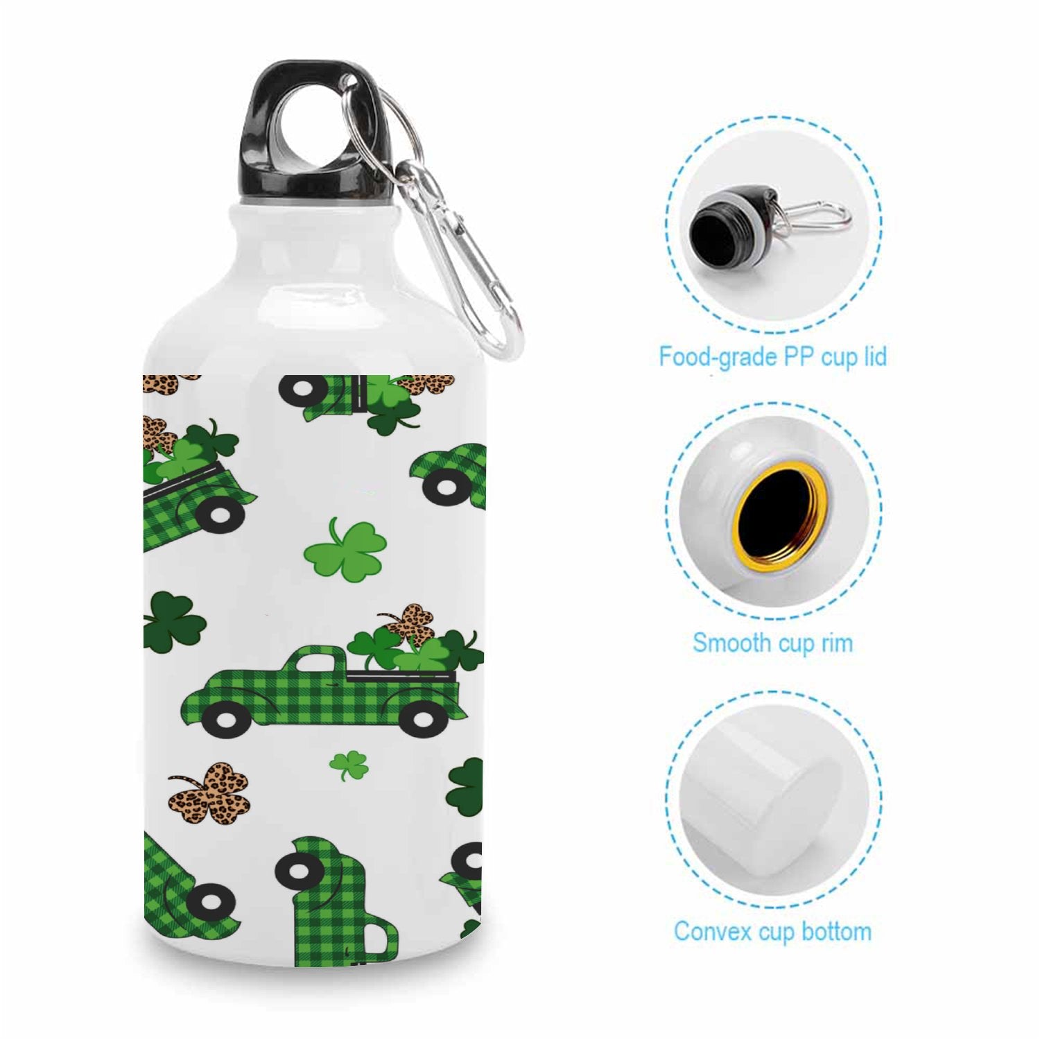 Green Truck 400ml Sport Aluminum Water Bottle with Twist Cap S49930