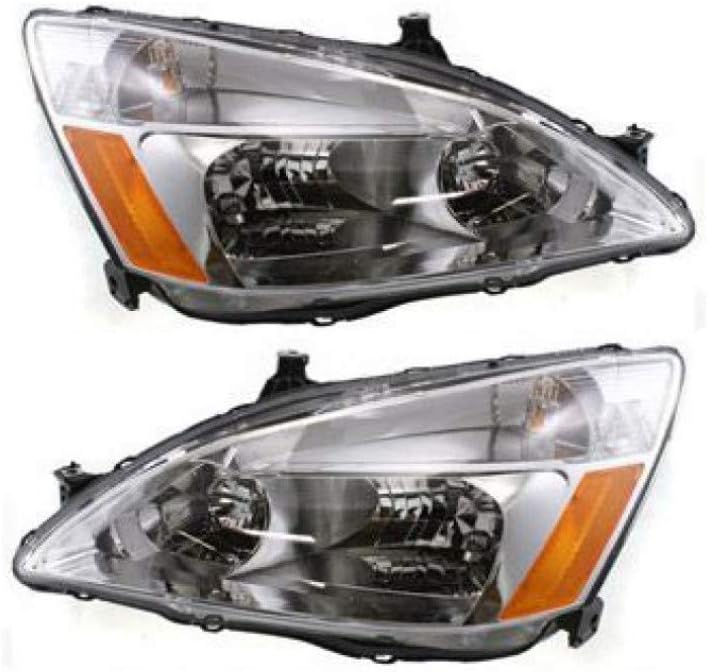 2003-2007 Honda Accord Headlight Driver and Passenger Side CAPA Certified Combination Lamp V5369