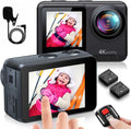 4K 60FPS Dual-Screen Waterproof Action Camera with Touch Screen and 2 Batteries Q25538