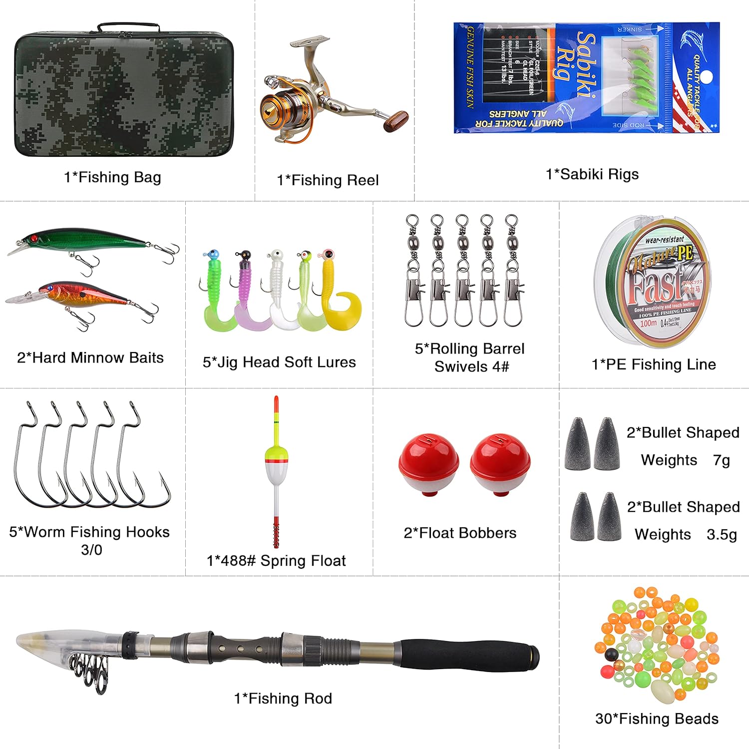 Carbon Fiber Telescopic Fishing Rod and Reel Combo Set with Carrier Bag M357284