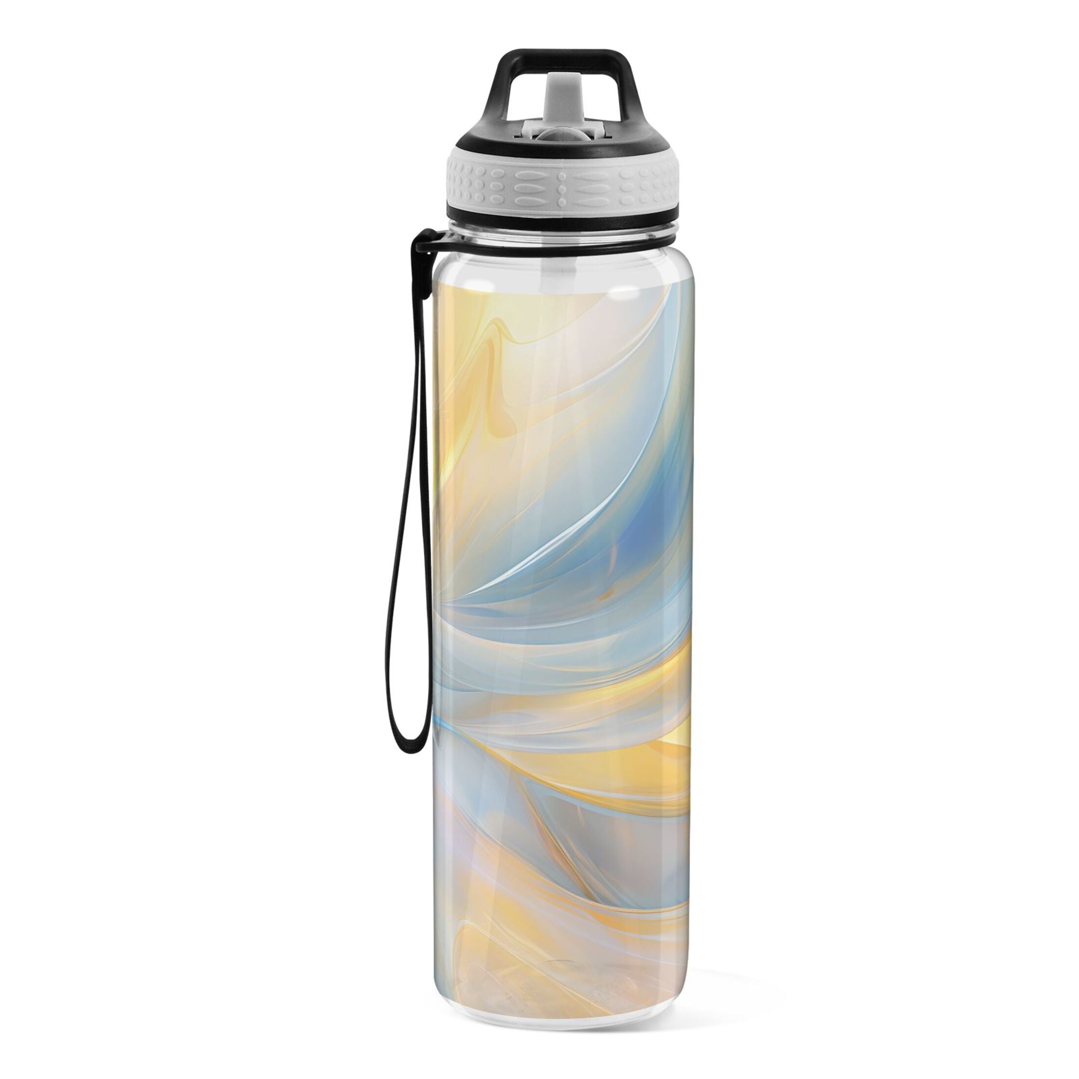 Blue and Yellow Marble 32oz Tritan Leakproof Water Bottle O627
