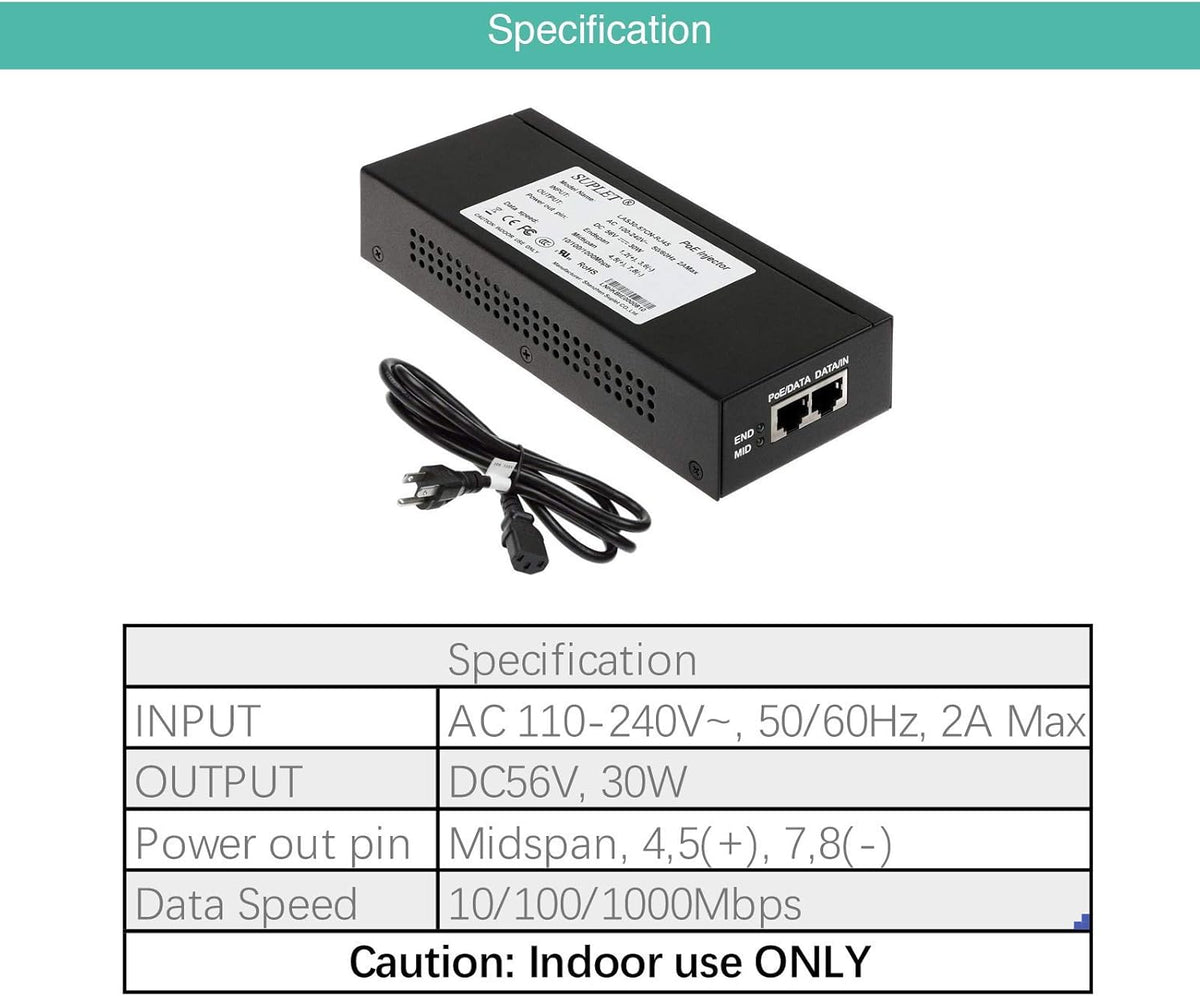 30W Gigabit Single Port PoE Injector R943968