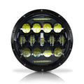 7 inch Round LED Headlight 75W Low/High with DRL Black Housing E346