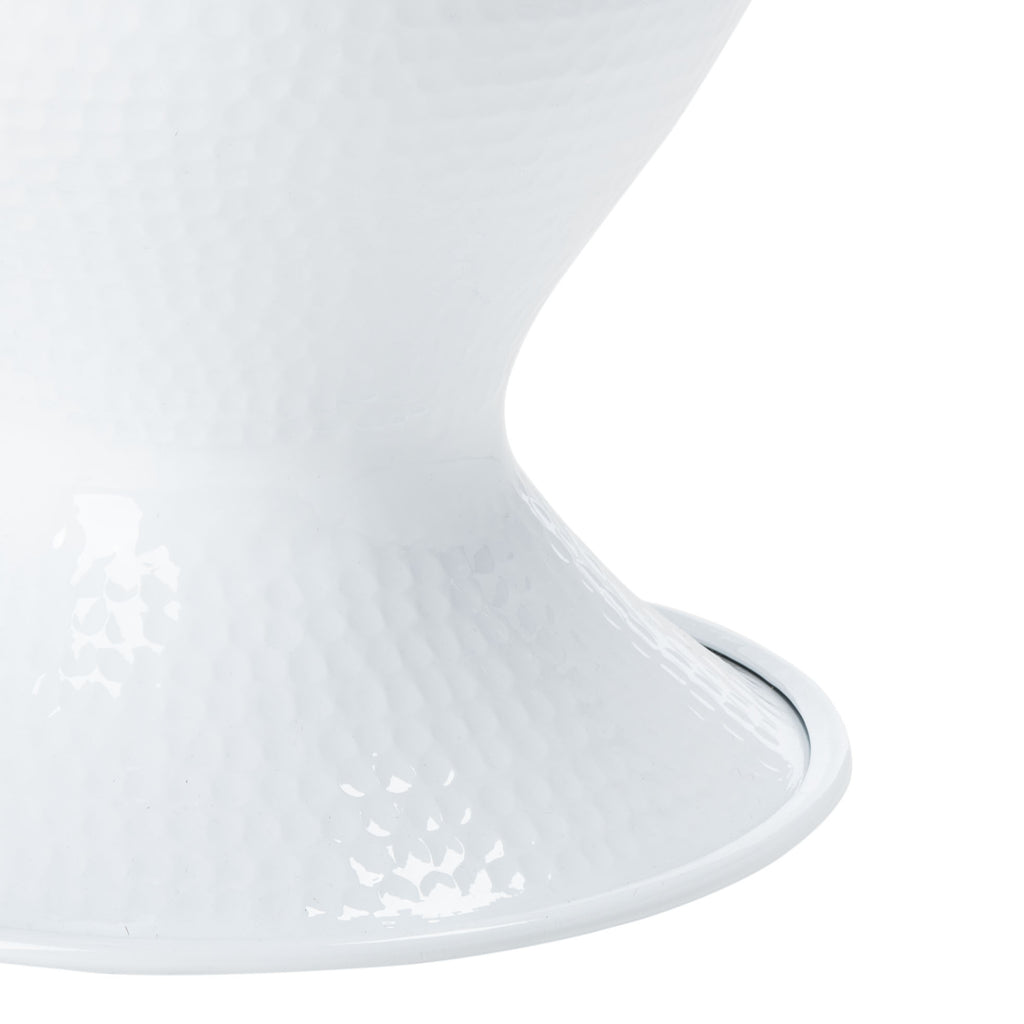 White Hammered Stool P40310