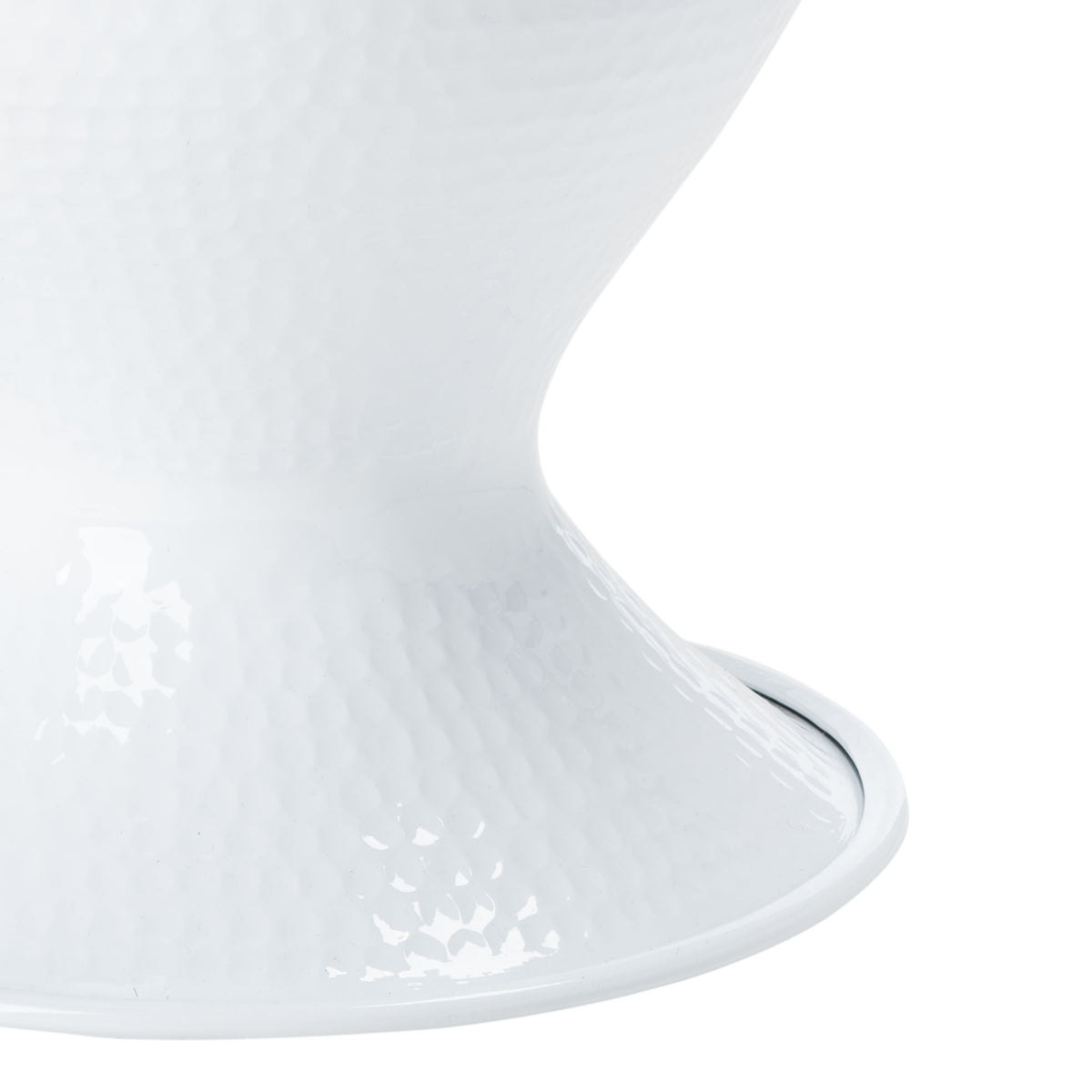 White Hammered Stool P40310