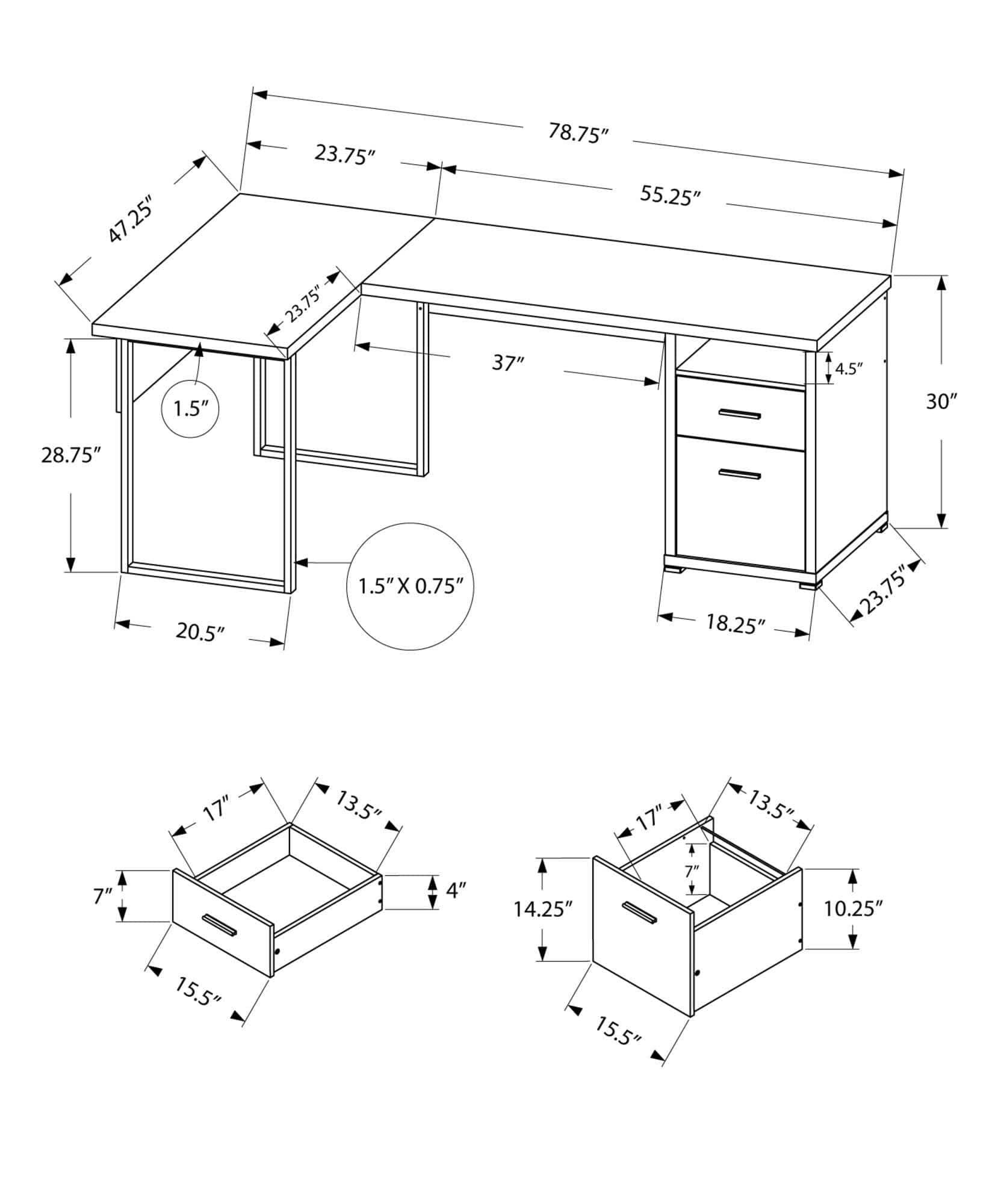 Dark Taupe Metal Computer Desk G620780