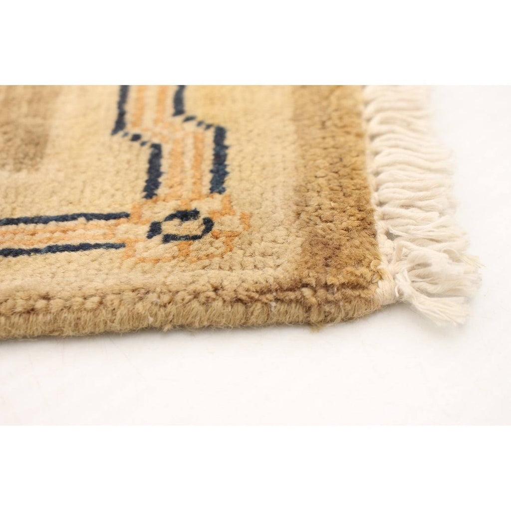 Hand Knotted Ivory Wool Rug Y6998