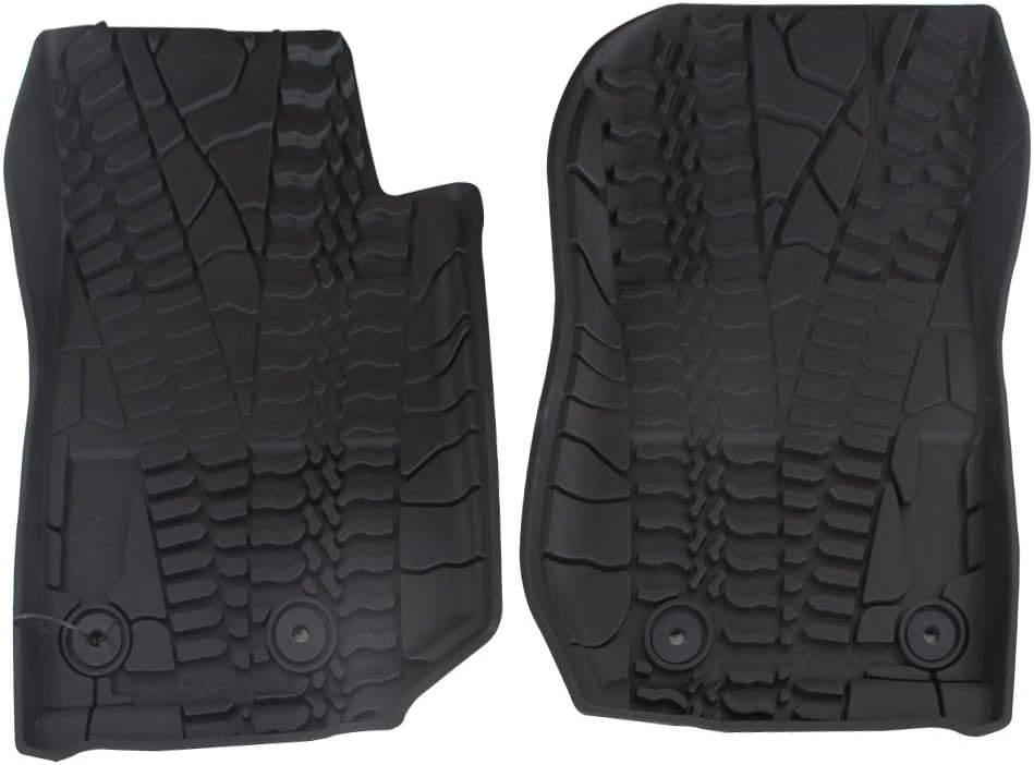 Black Front Row TPE Floor Mat Set for 2014-2018 Jeep Wrangler JK JKU W554