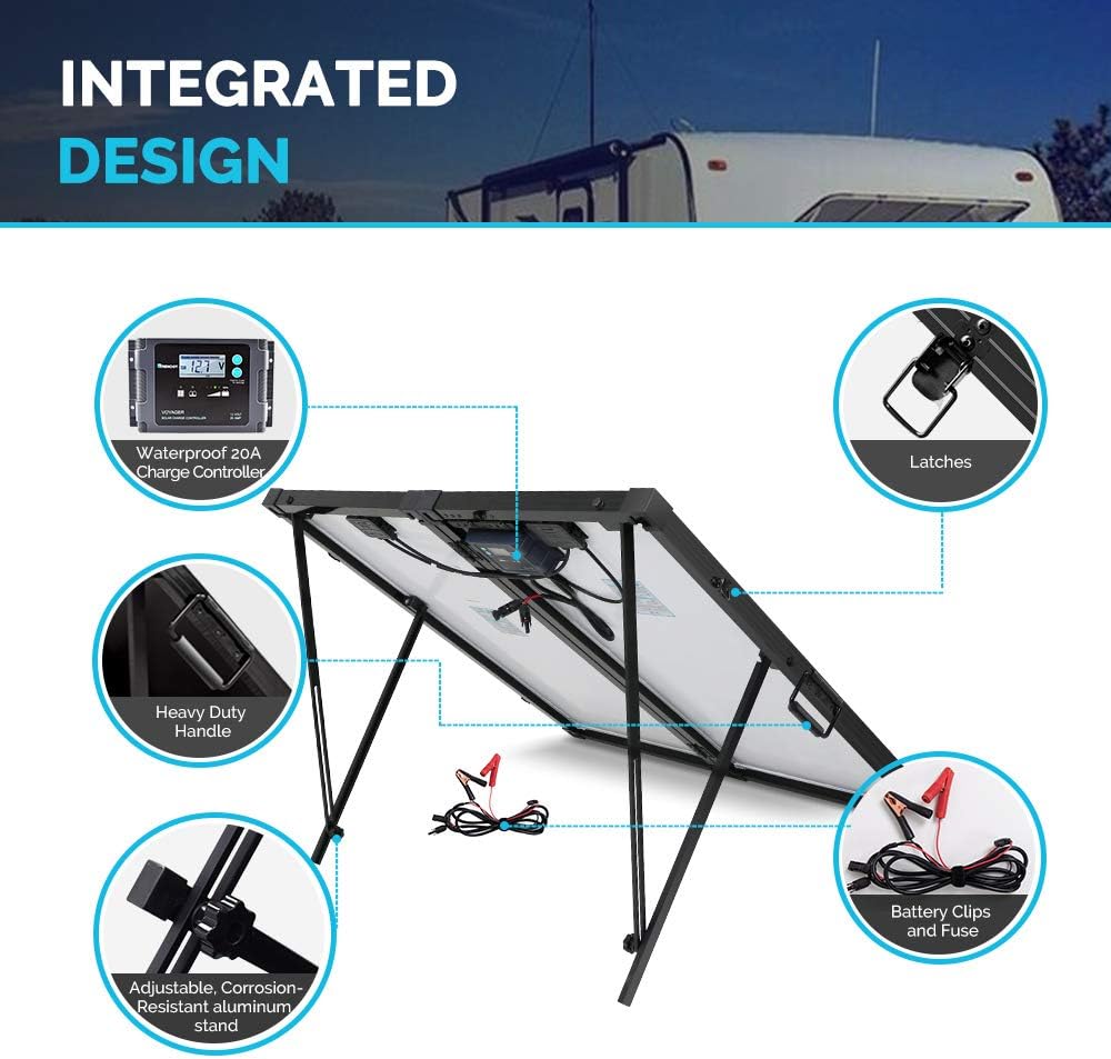 200 Watt Portable Foldable Solar Panel Suitcase with Waterproof 20A Charger Controller C233044