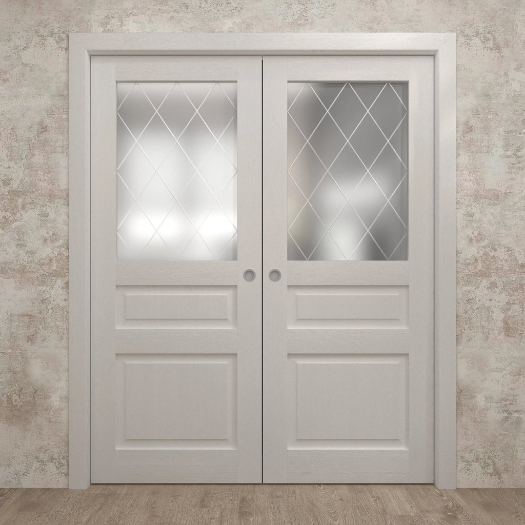 Sliding French Double Pocket Doors 36 x 80 inches Solid Wood Interior Doors X9800
