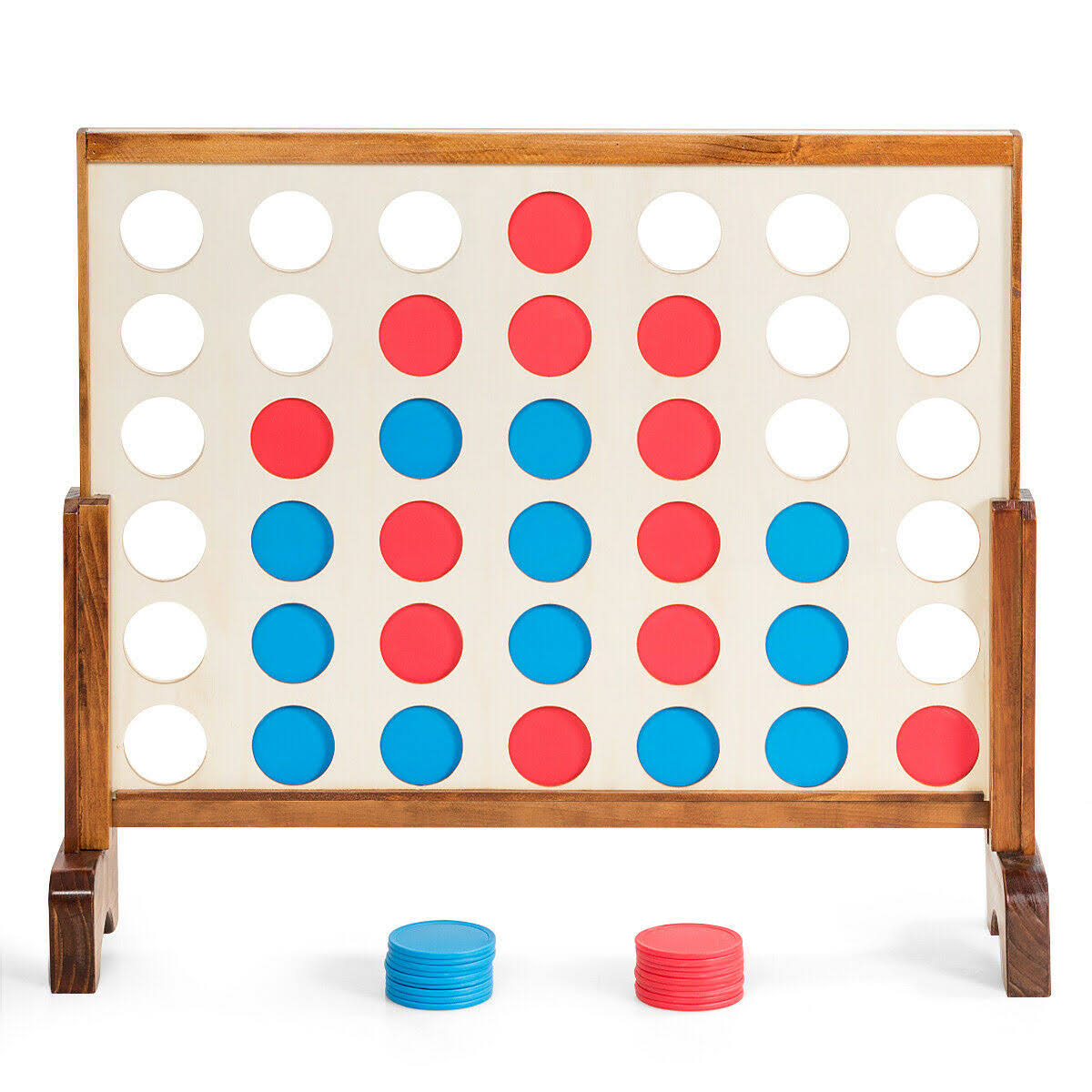 Natural Wooden 4 in A Row Game with Carrying Bag N519