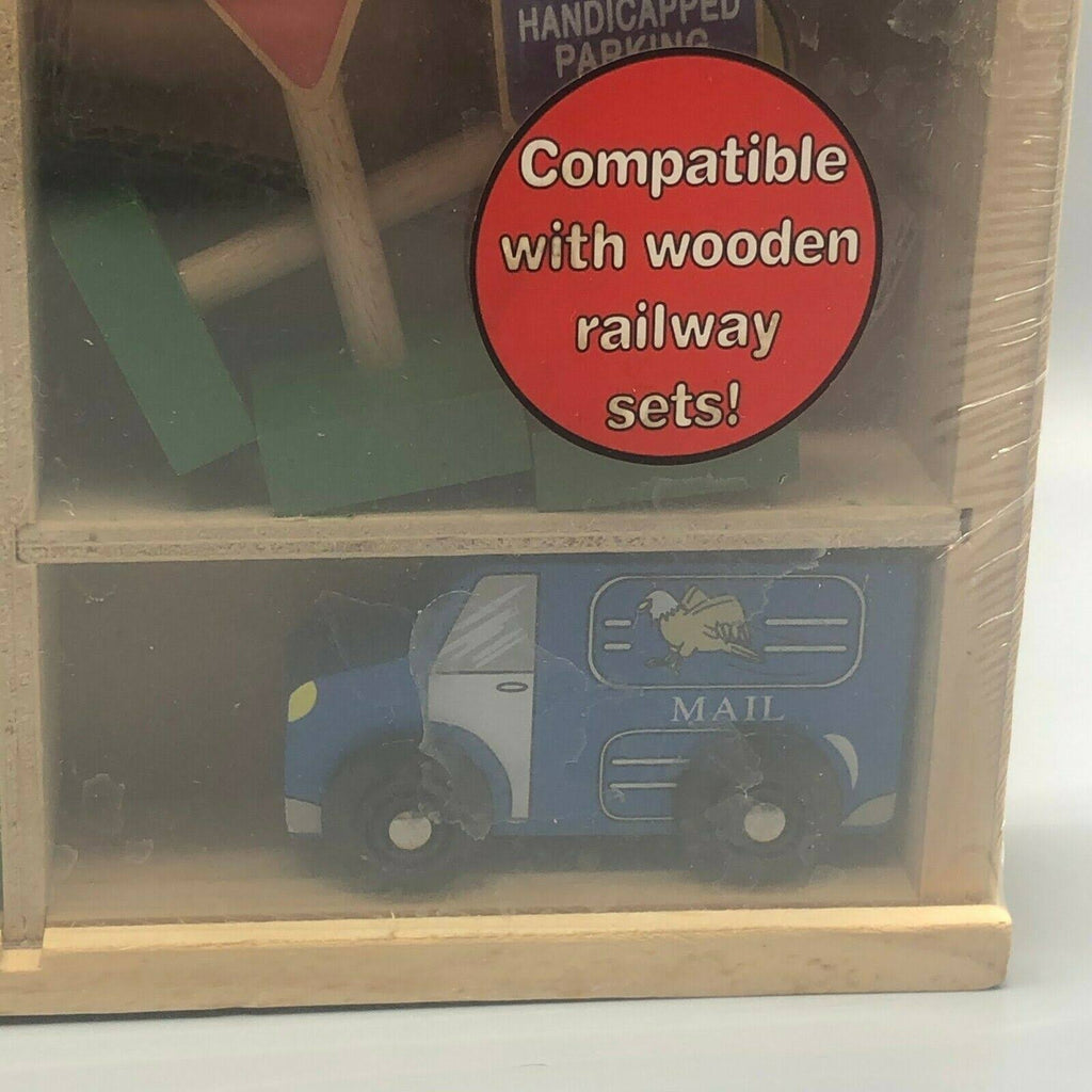16 Pc Wooden Vehicles and Traffic Signs Z68542