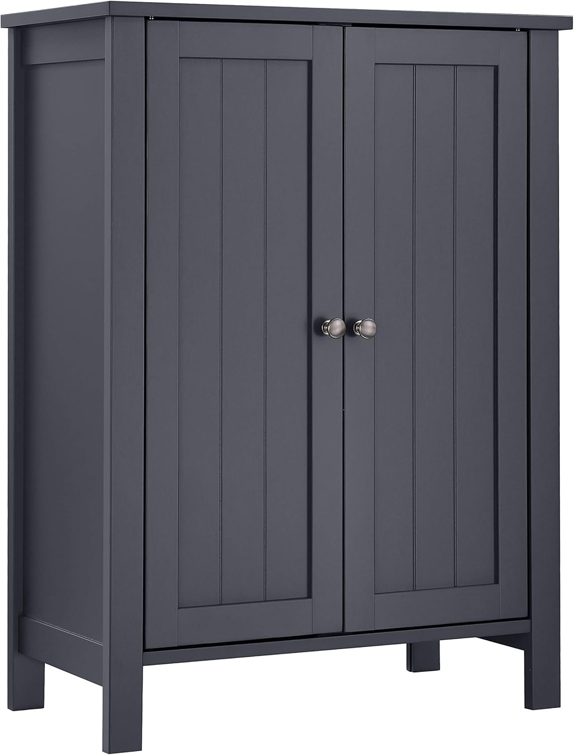 Bathroom Floor Storage Cabinet with Double Door Adjustable Shelf, 23.6 x 11.8 x 31.5 Inches White X591198