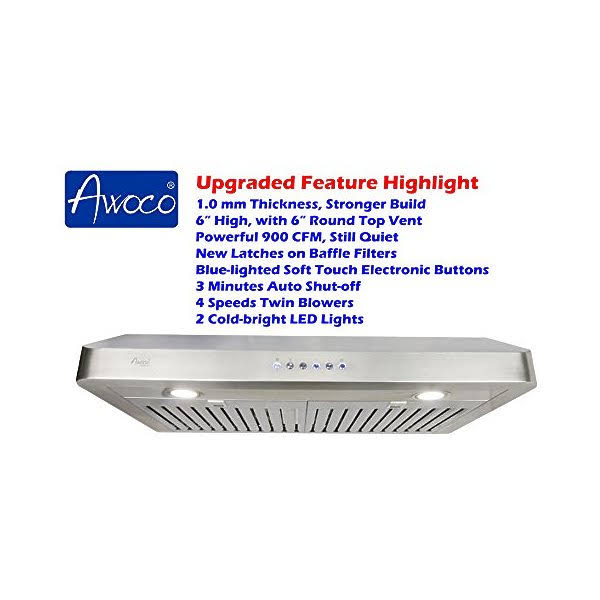 Stainless Steel Under Cabinet Range Hood with 2 LED Lights J378198