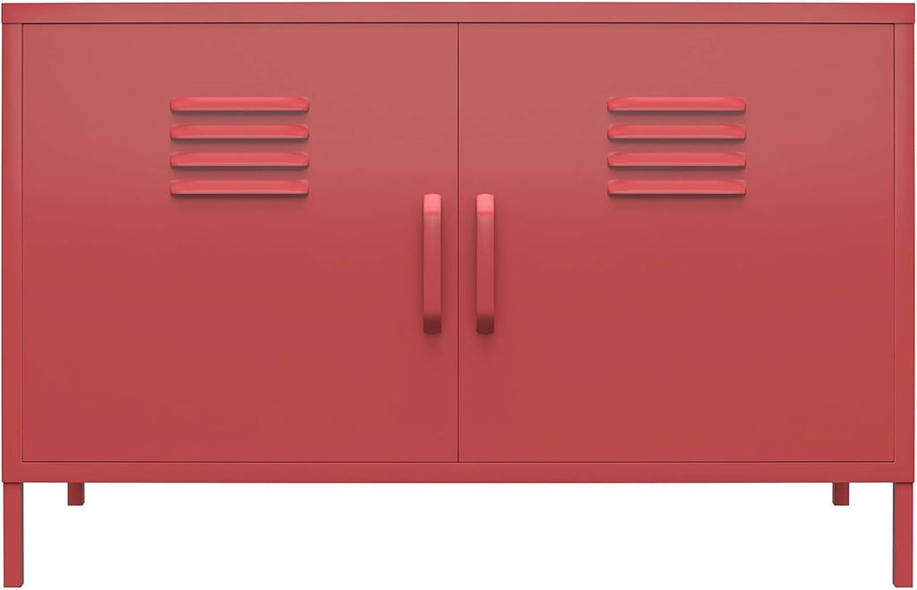 White 2 Door Metal Locker Accent Cabinet B325439