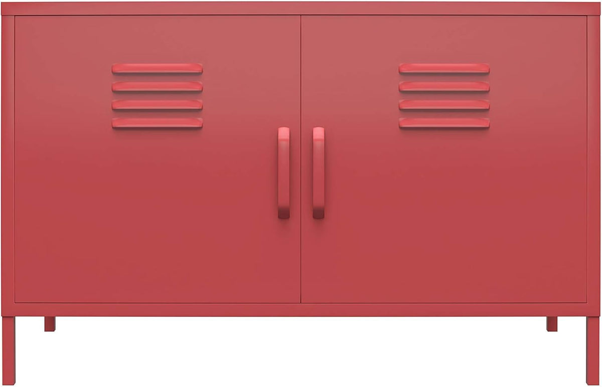 White 2 Door Metal Locker Accent Cabinet B325439