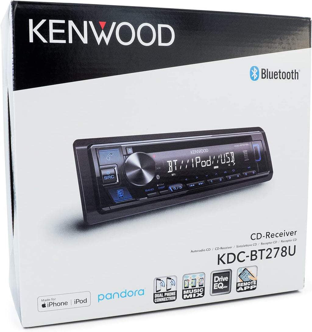 CD Car Stereo with Bluetooth, Single DIN, AM/FM Radio, USB Port, AUX Input P5734