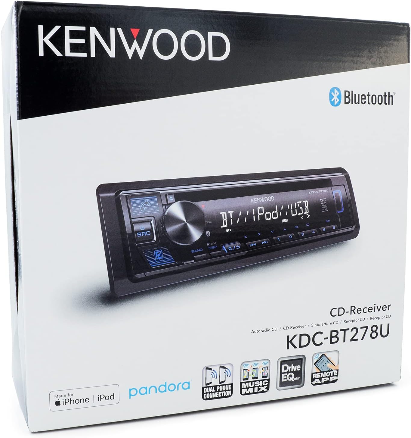 CD Car Stereo with Bluetooth, Single DIN, AM/FM Radio, USB Port, AUX Input P5734