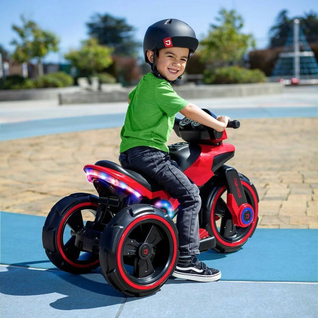 6V Electric Ride-On Trooper with Foot Pedal Acceleration, 4 MPH, Black Red Z9403