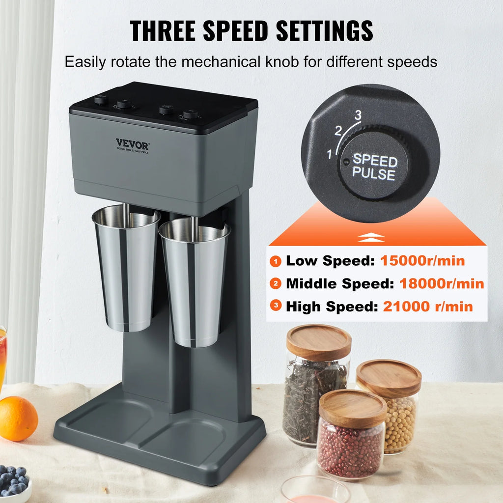 375W x 2 Double Heads Electric Milkshake Machine with 2 x 820 ml Stainless Steel Cups B88400
