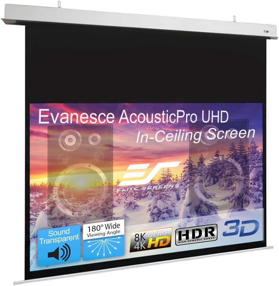 100" 16:9 Recessed in-Ceiling Electric Projector Screen with Installation Kit H9430