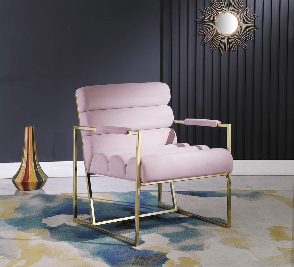 Pink Velvet Lounge Chair T600