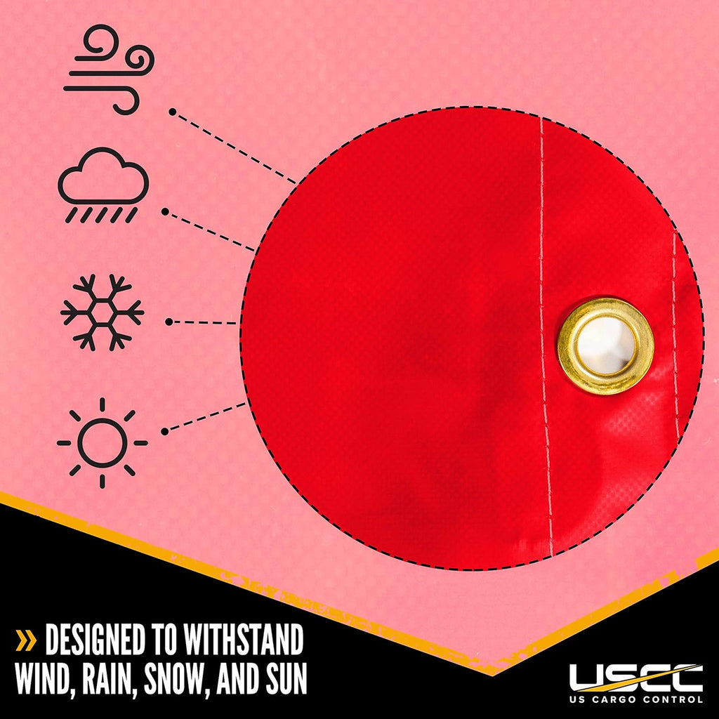 Red 18 Ounce PVC-Coated Polyester Flatbed Tarp O18094