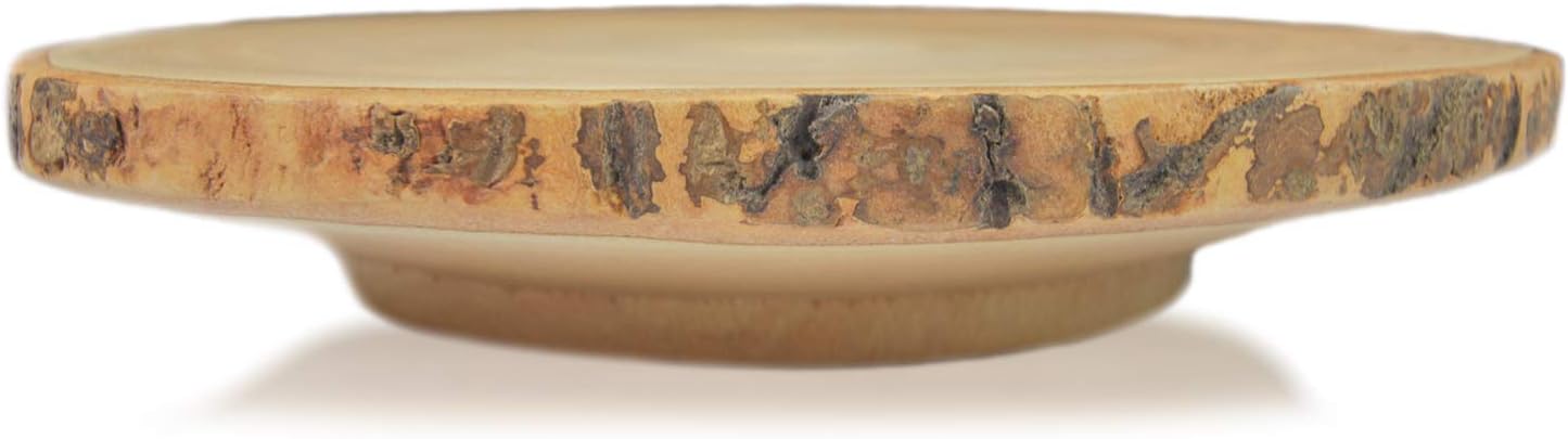 Circular Wood Cake and Pie Stand with Bark G960107